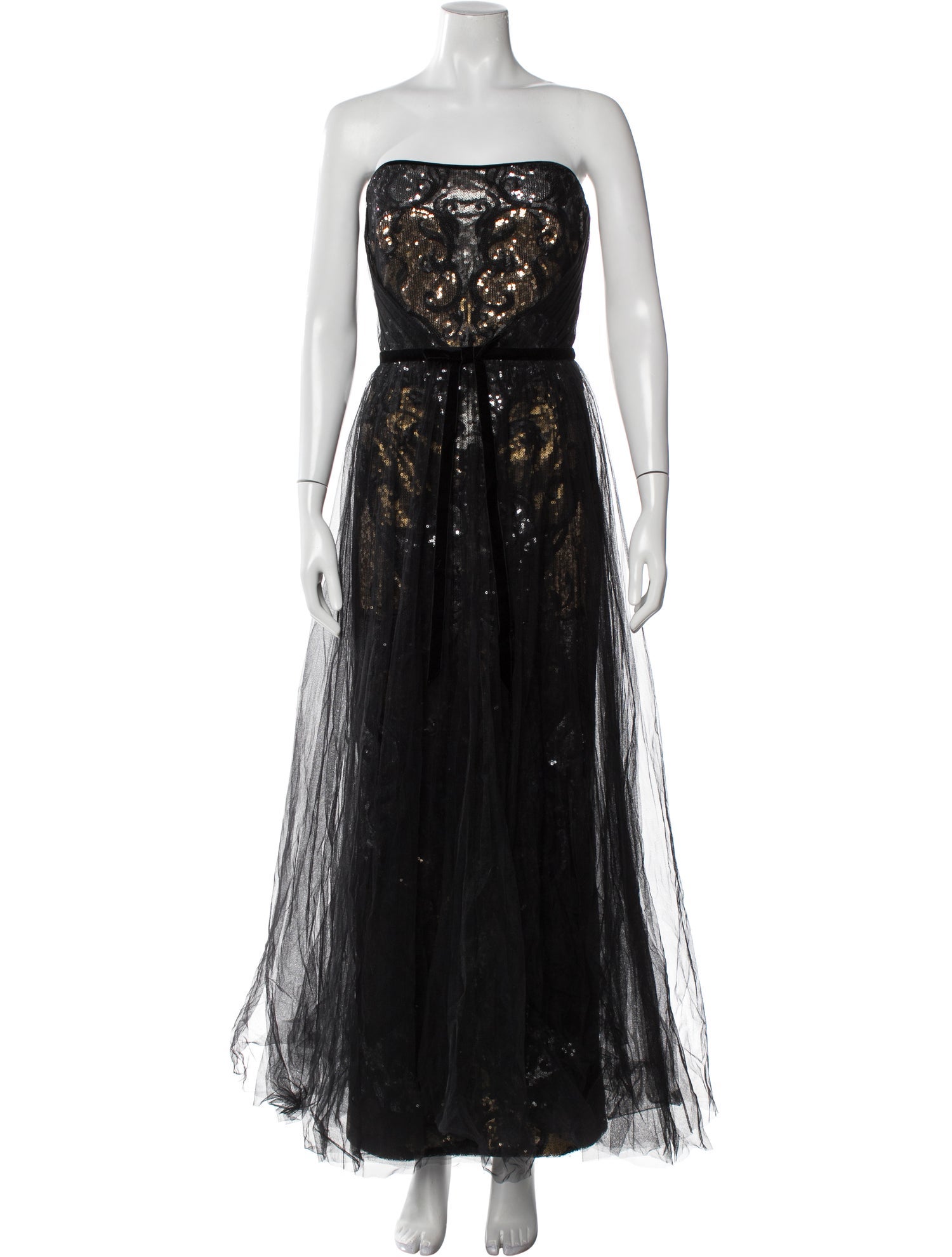 Marchesa Notte Sequin Long Dress