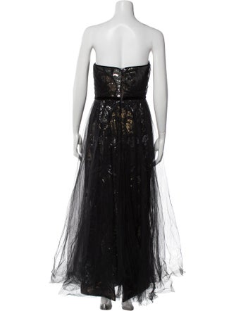 Marchesa Notte Sequin Long Dress