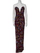 Marchesa Notte Floral Print Long Dress