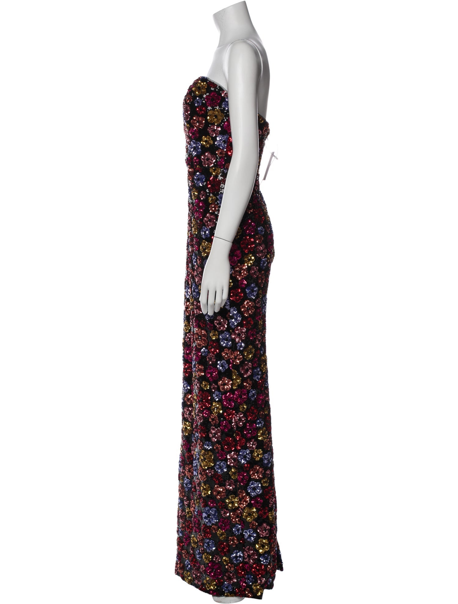 Marchesa Notte Floral Print Long Dress