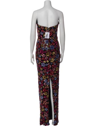 Marchesa Notte Floral Print Long Dress