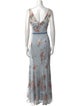 Marchesa Notte Floral Print Long Dress