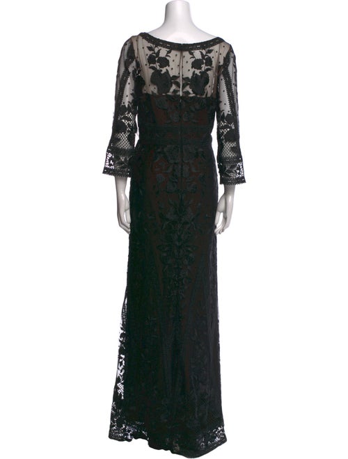 Marchesa Notte Lace Pattern Long Dress