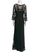 Marchesa Notte Lace Pattern Long Dress