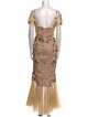Marchesa Notte Floral Print Long Dress