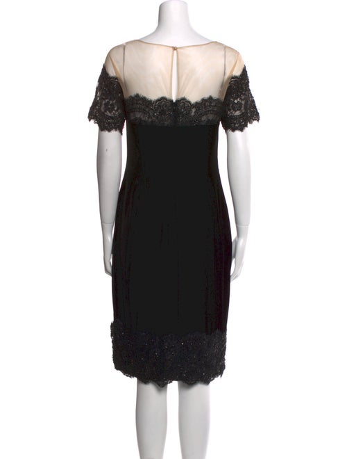 Marchesa Notte Bateau Neckline Knee-Length Dress