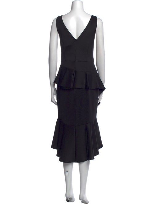 Marchesa Notte V-Neck Midi Length Dress