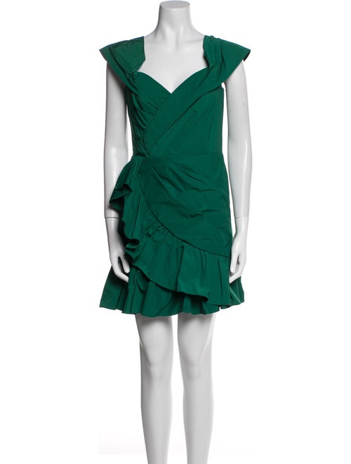 Marchesa Notte V-Neck Mini Dress