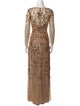 Marchesa Notte Lace Pattern Long Dress