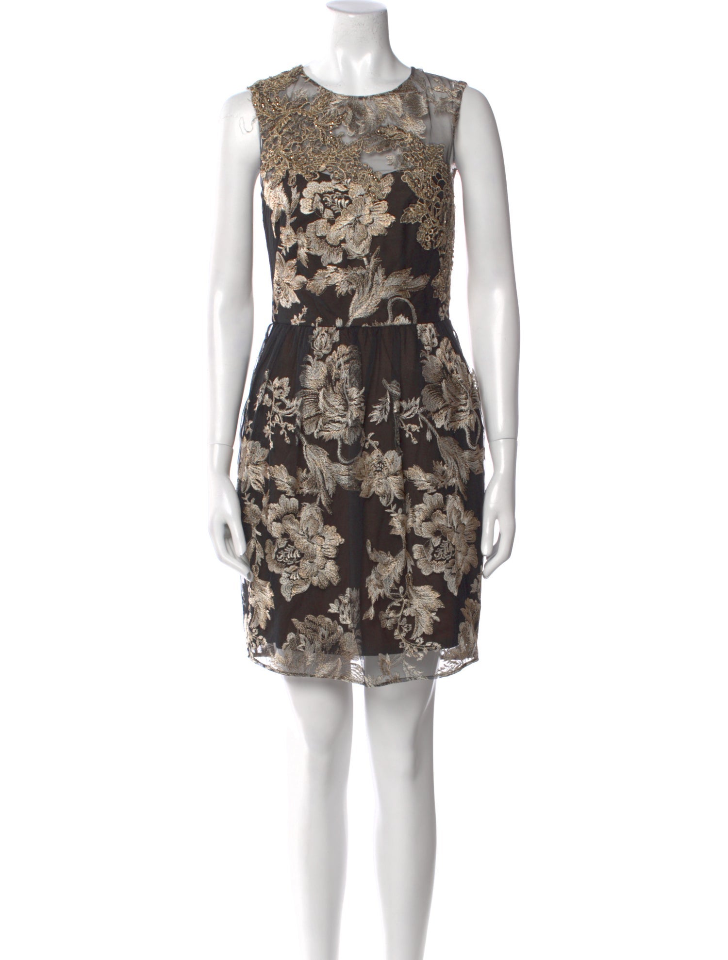Marchesa Notte Lace Pattern Mini Dress