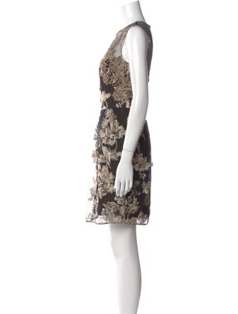 Marchesa Notte Lace Pattern Mini Dress