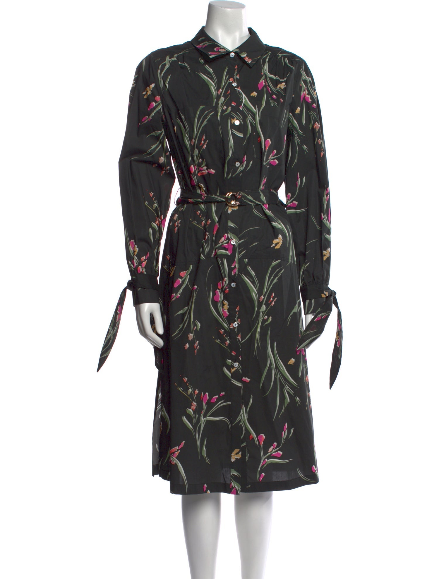 Marchesa Notte Printed Midi Length Dress