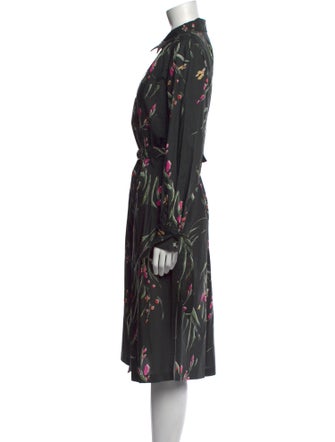 Marchesa Notte Printed Midi Length Dress