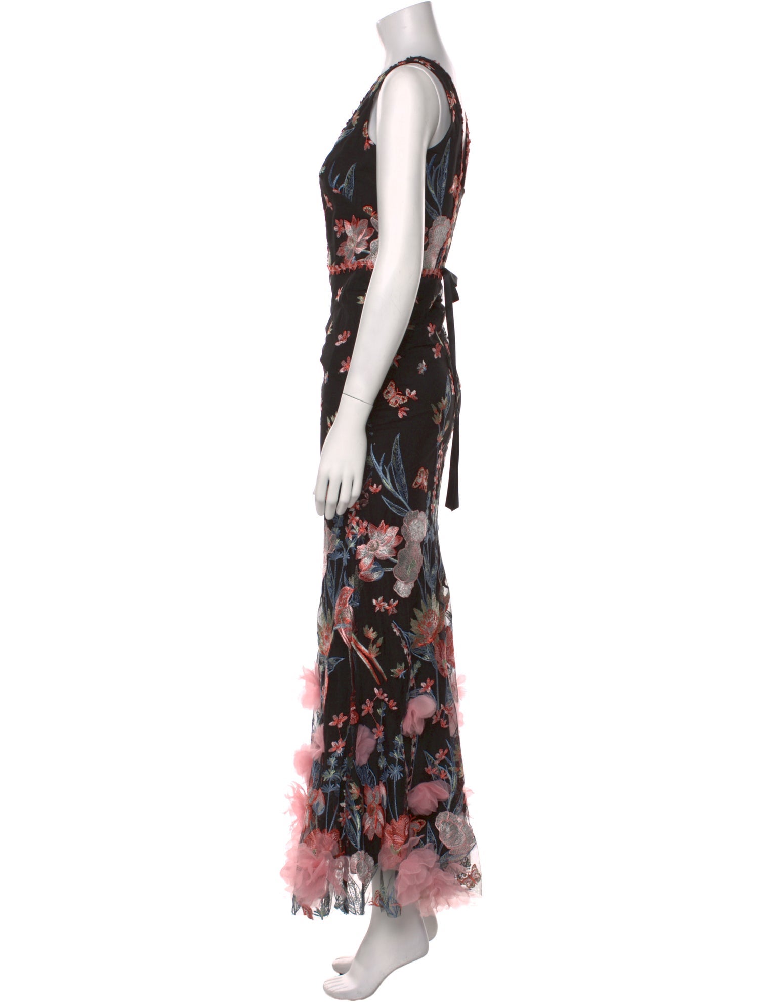 Marchesa Notte Floral Print Long Dress