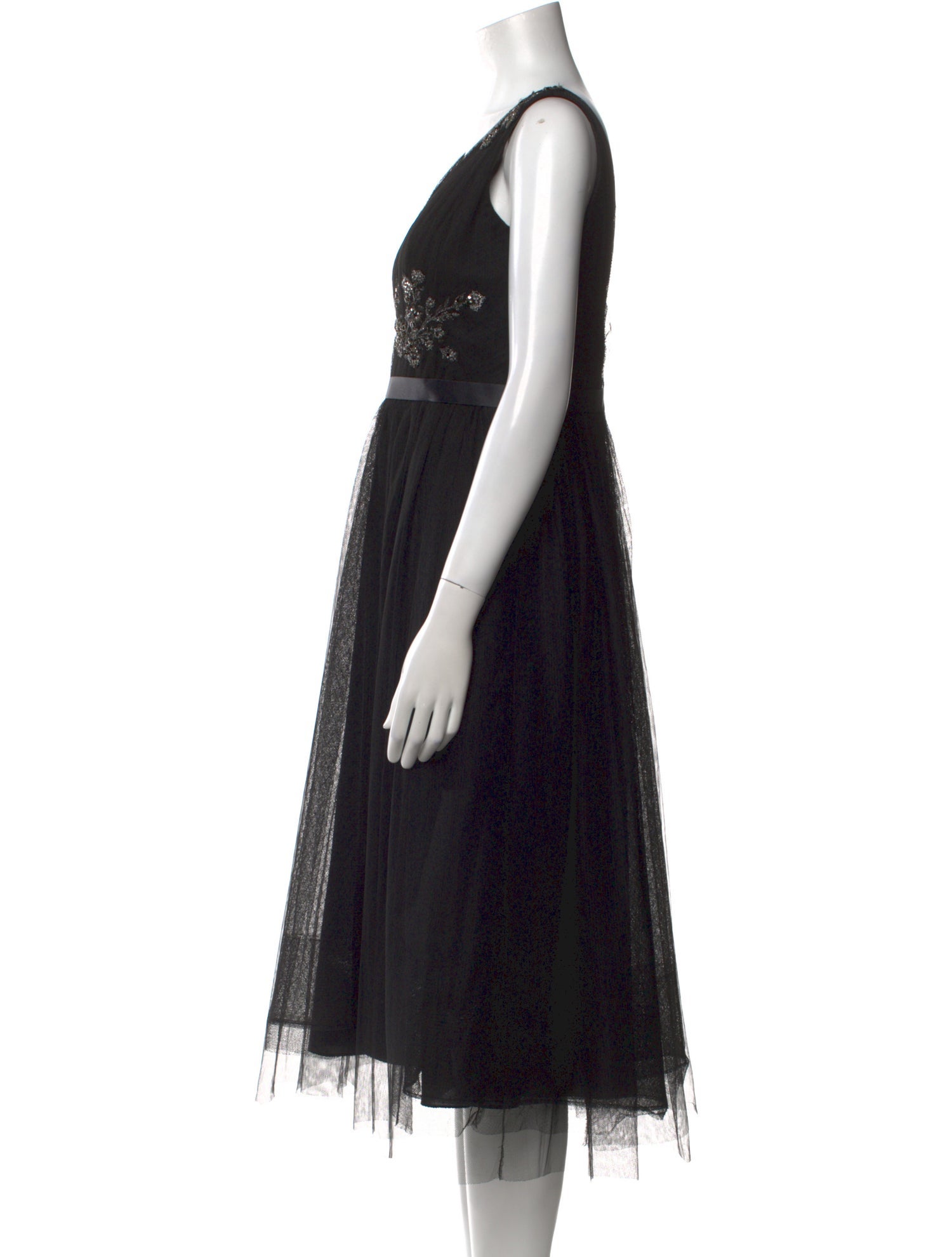 Marchesa Notte Lace Pattern Midi Length Dress