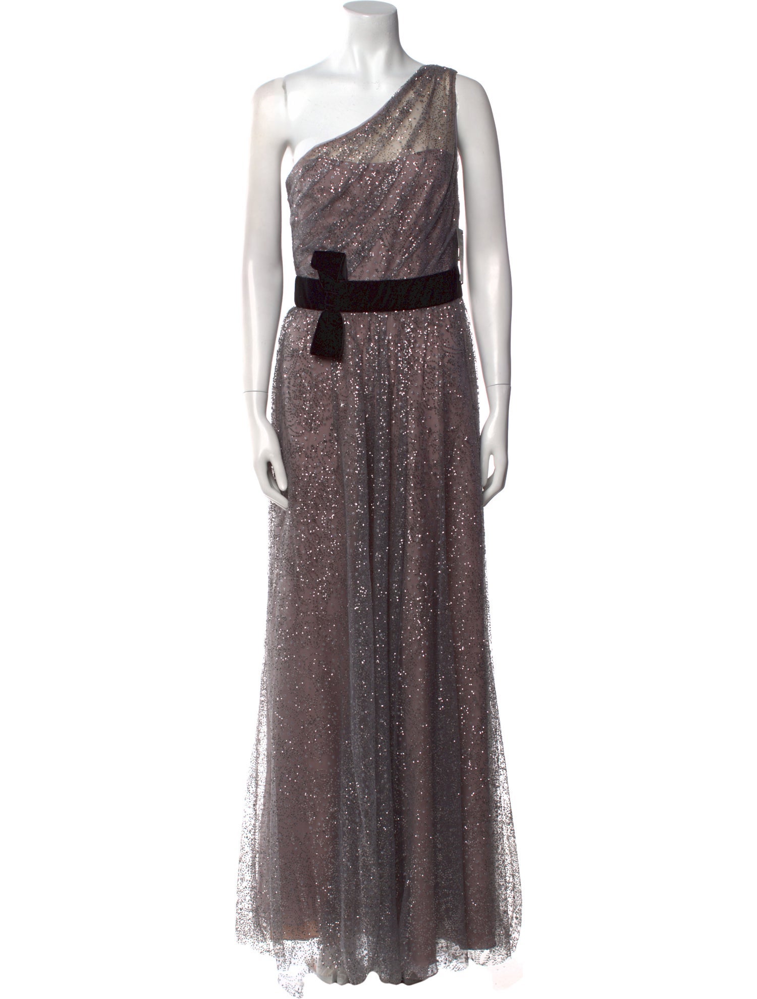 Marchesa Notte One-Shoulder Long Dress w/ Tags
