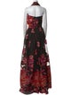 Marchesa Notte Floral Print Long Dress