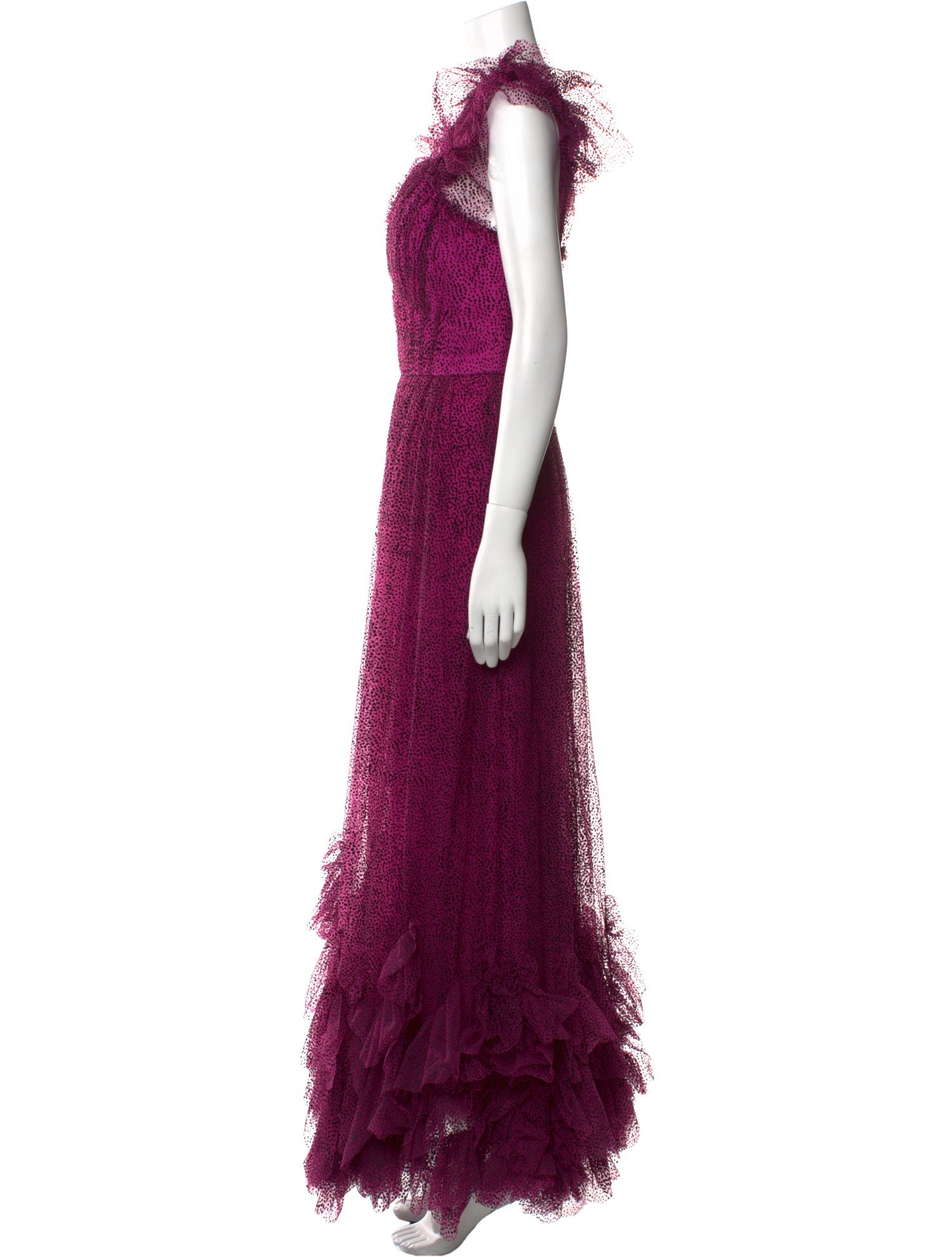 Marchesa Notte Lace Pattern Long Dress