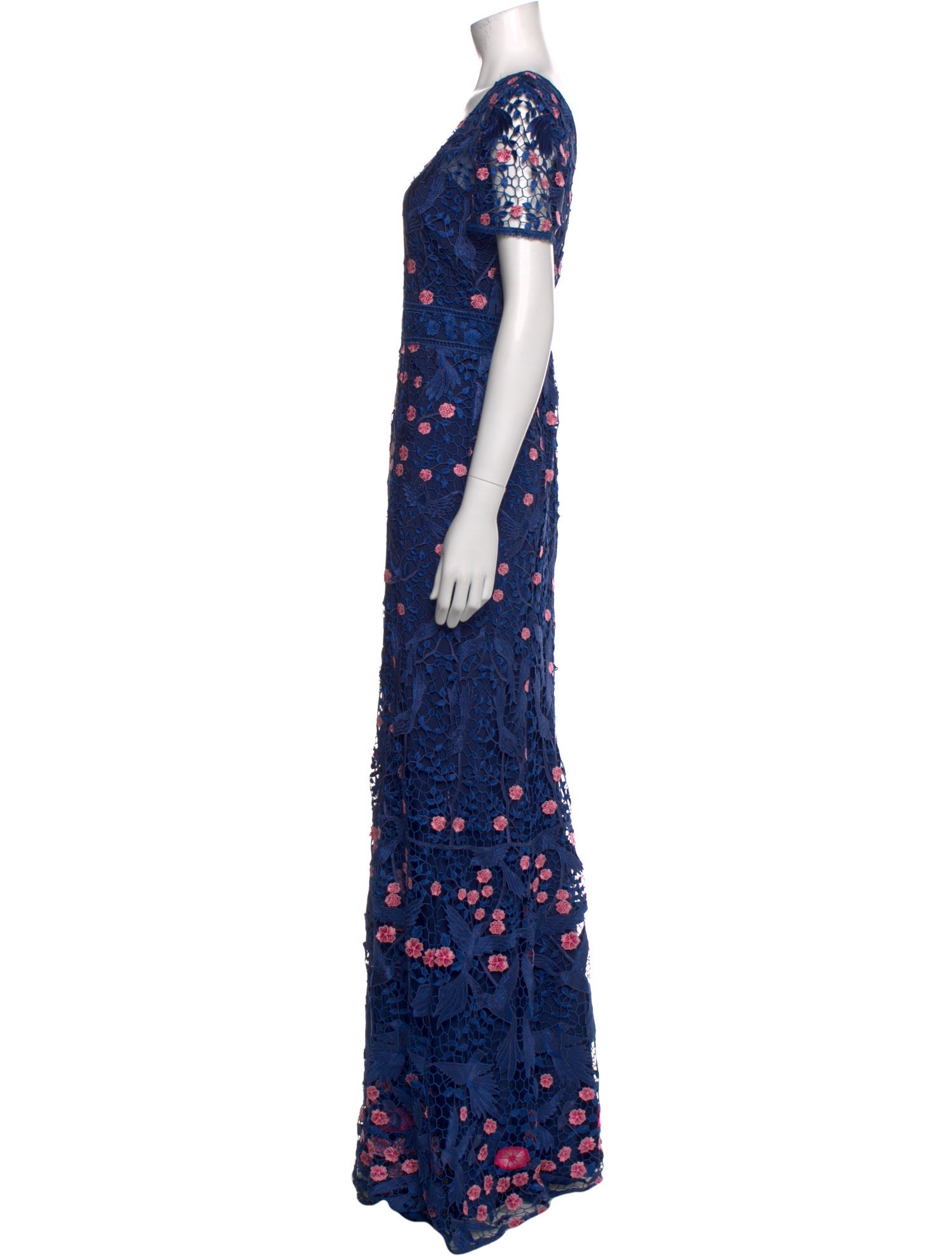 Marchesa Notte Floral Print Long Dress