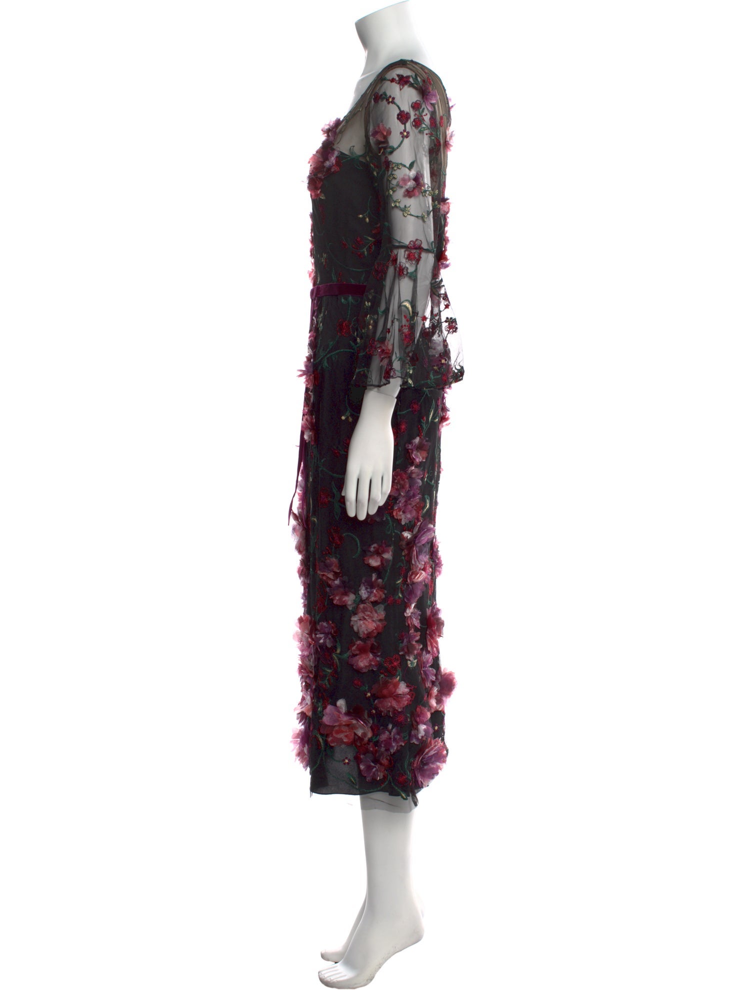 Marchesa Notte Floral Print Long Dress w/ Tags