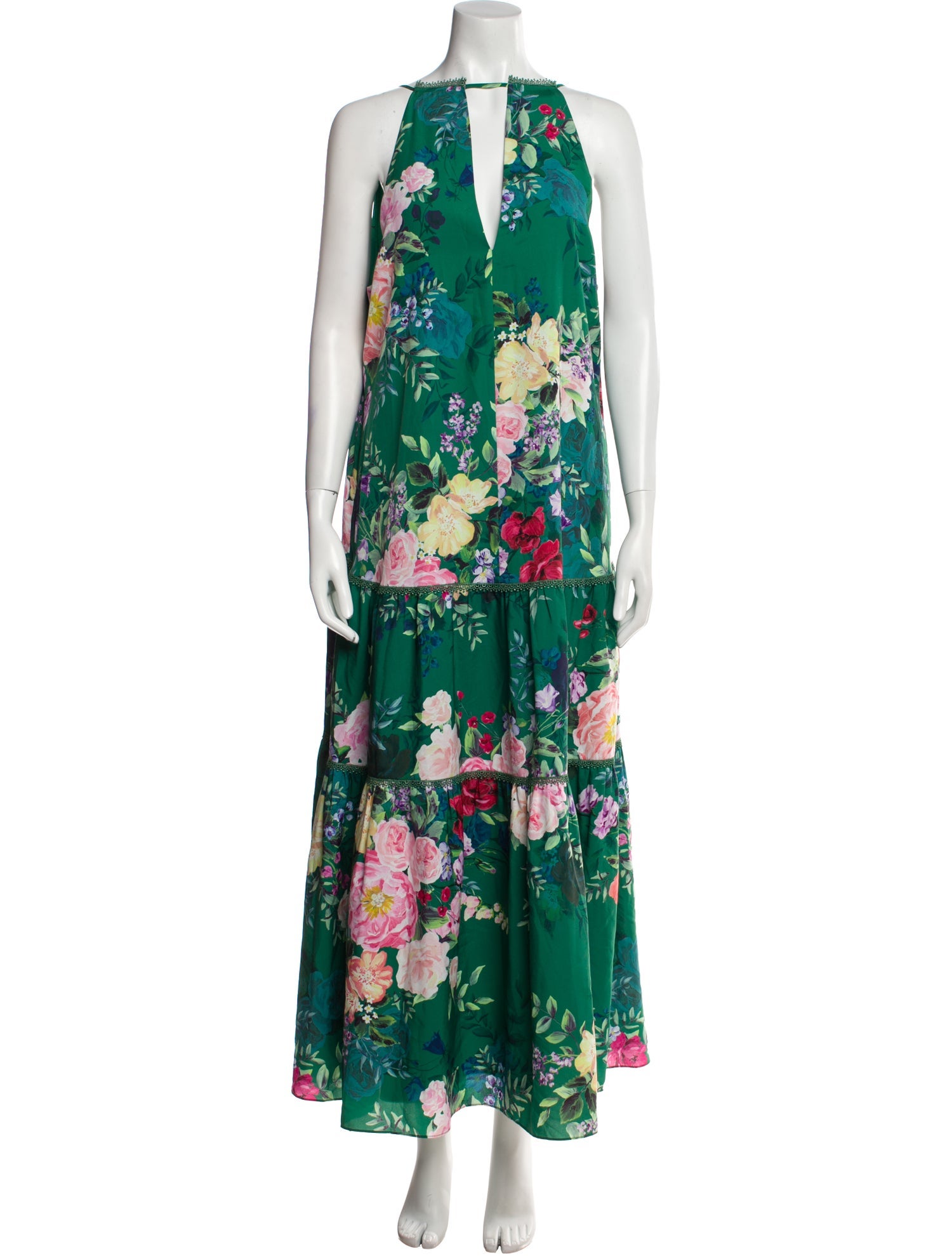 Marchesa Notte Silk Long Dress