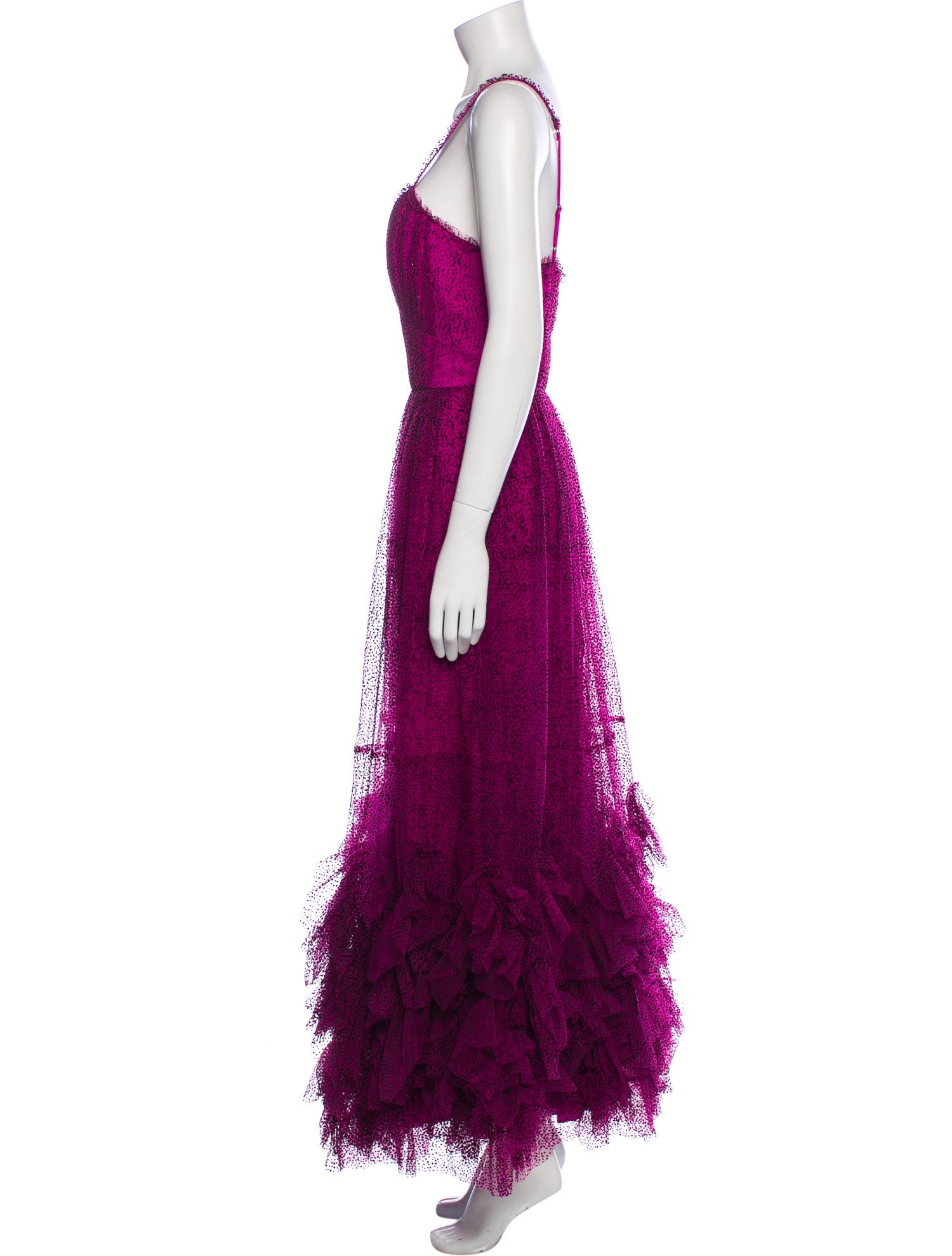 Marchesa Notte Lace Pattern Long Dress