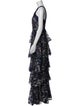 Marchesa Notte Floral Print Long Dress