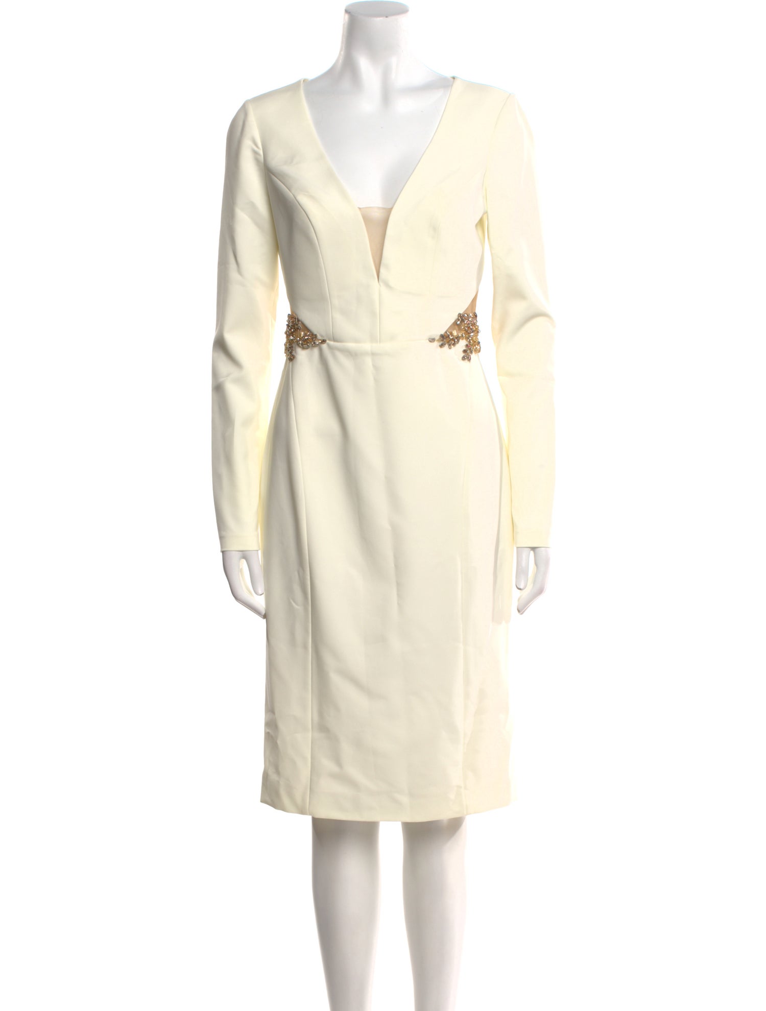 Marchesa Notte V-Neck Knee-Length Dress w/ Tags