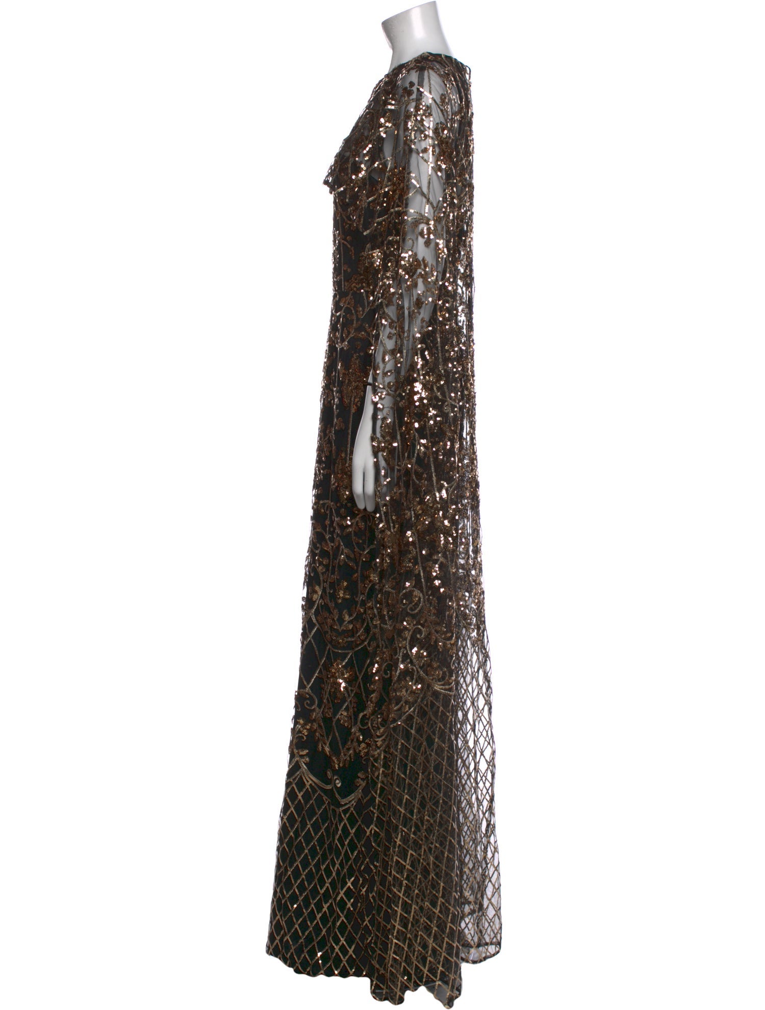 Marchesa Notte Crew Neck Long Dress w/ Tags