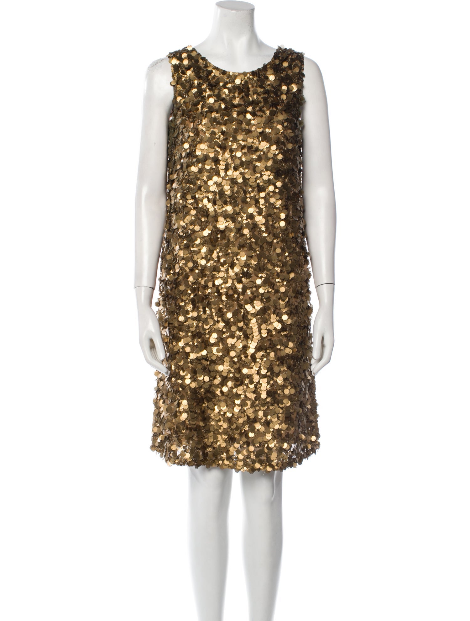 Marchesa Notte Silk Knee-Length Dress