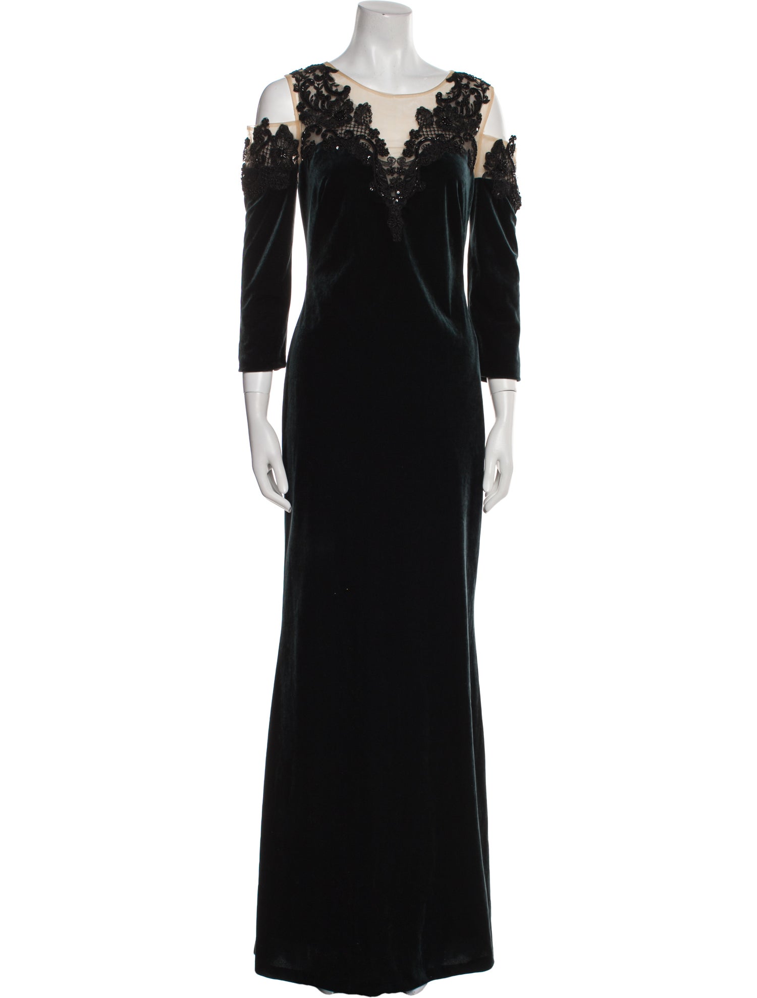 Marchesa Notte V-Neck Long Dress