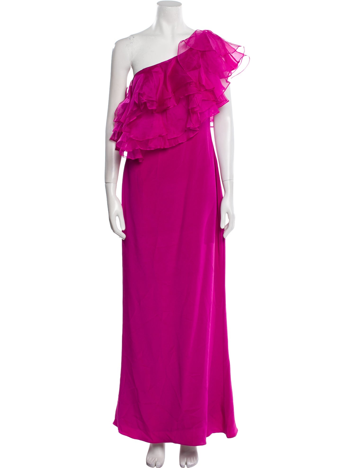 Marchesa Notte One-Shoulder Long Dress