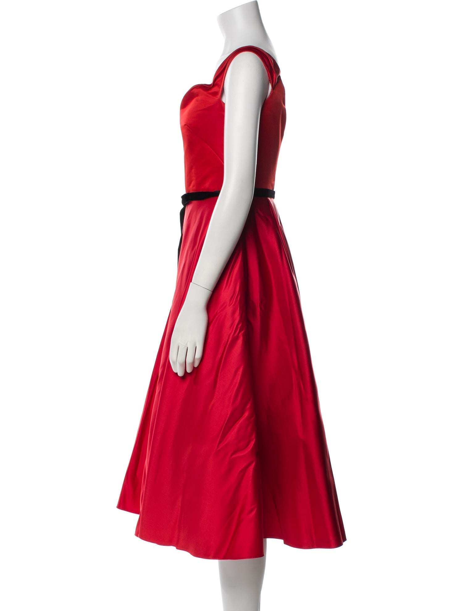 Marchesa Notte V-Neck Midi Length Dress