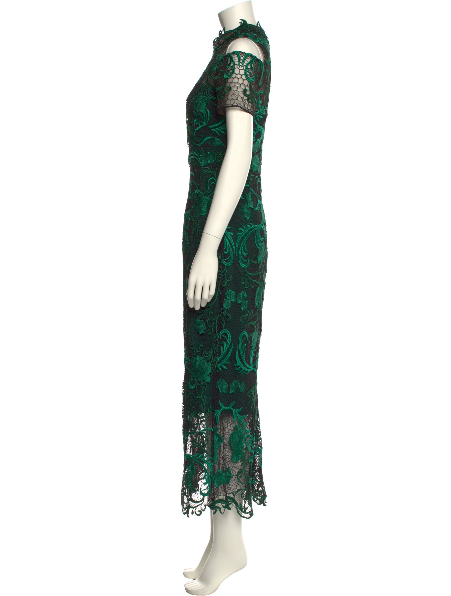 Marchesa Notte Lace Pattern Long Dress