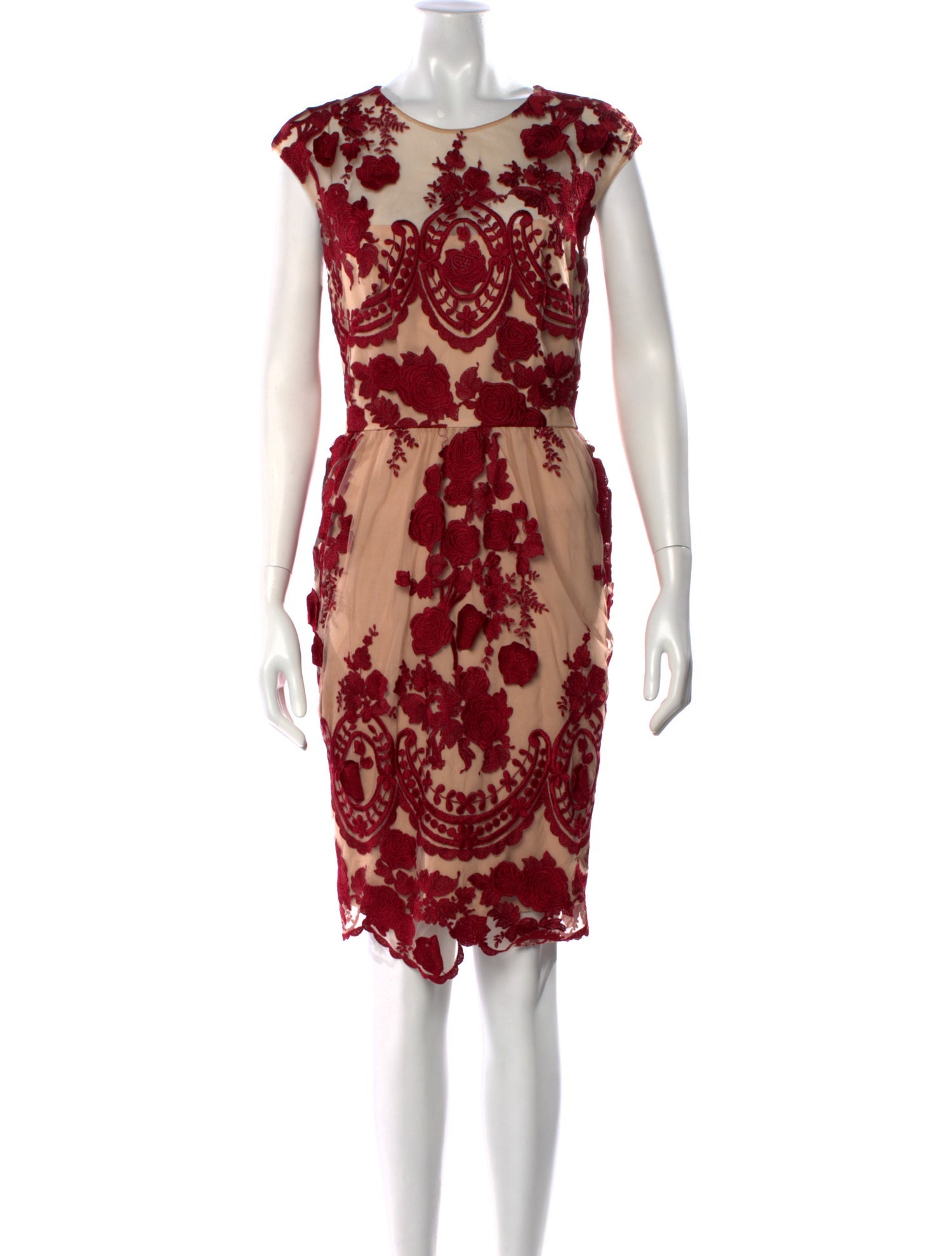 Marchesa Notte Animal Print Knee-Length Dress - Burgundy Dresses, Clothing  - WMH38138 | The RealReal