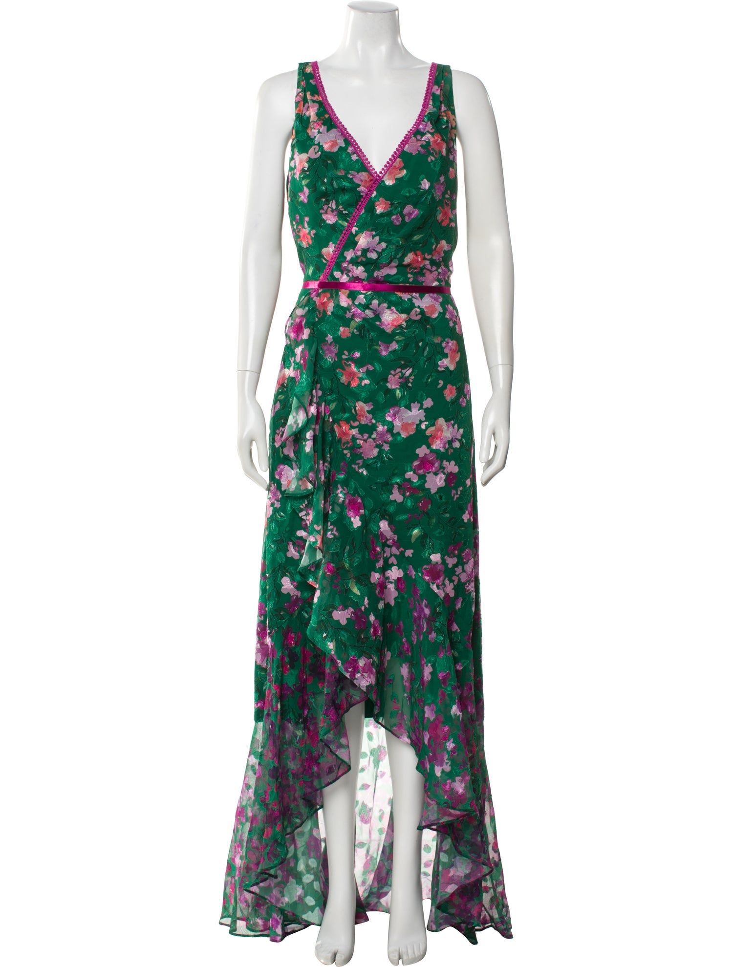 HVN Floral Print Midi Length Dress - Green Dresses, Clothing - HVNAA25016 |  The RealReal