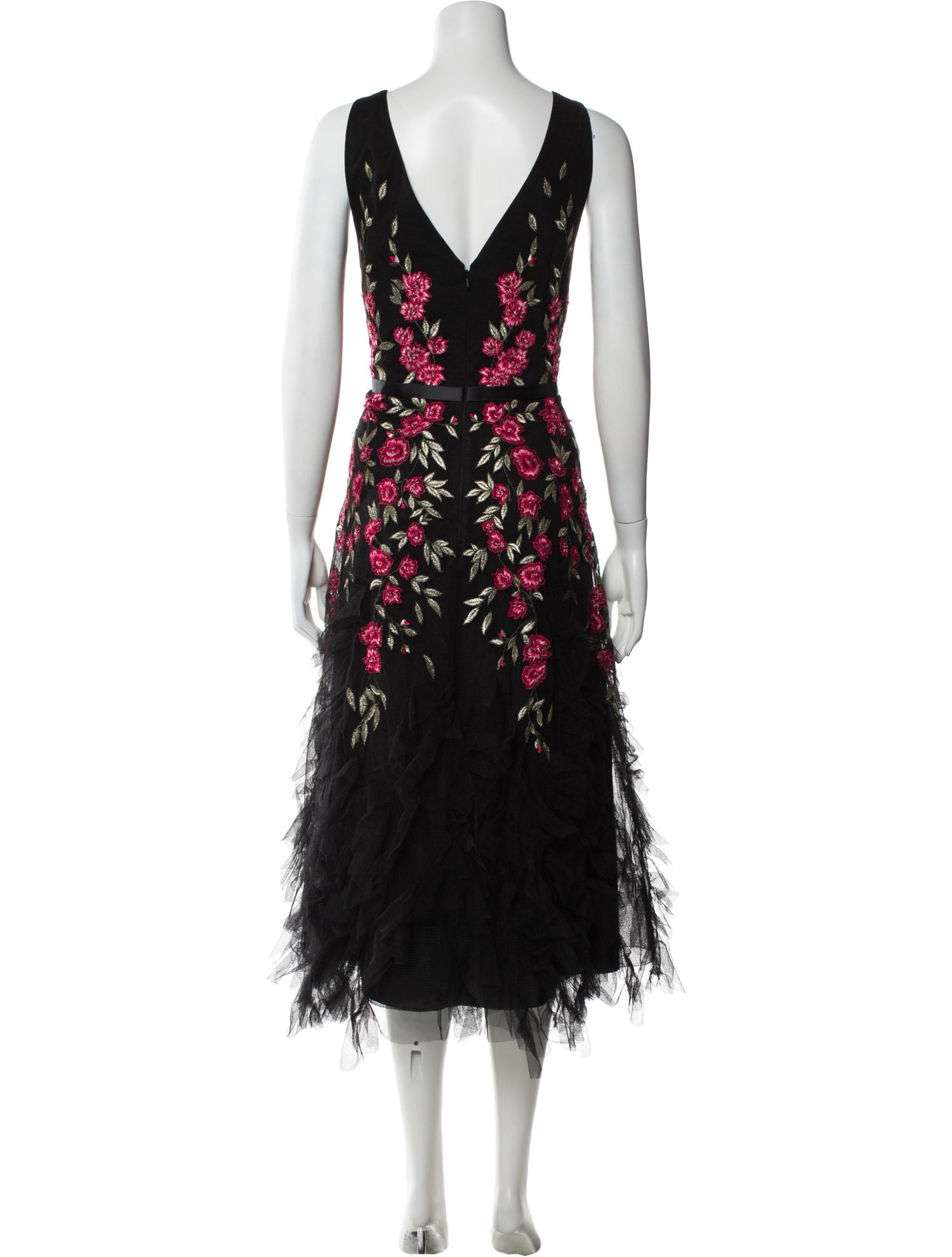 marchesa notte black lace dress Marchesa Notte Midi Dress