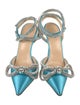 Mach & Mach Satin Crystal Embellishments Slingback Pumps