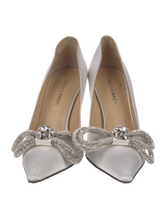 Mach & Mach Satin Crystal Embellishments Pumps
