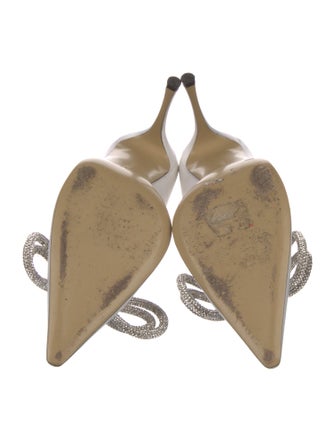 Mach & Mach Satin Crystal Embellishments Pumps