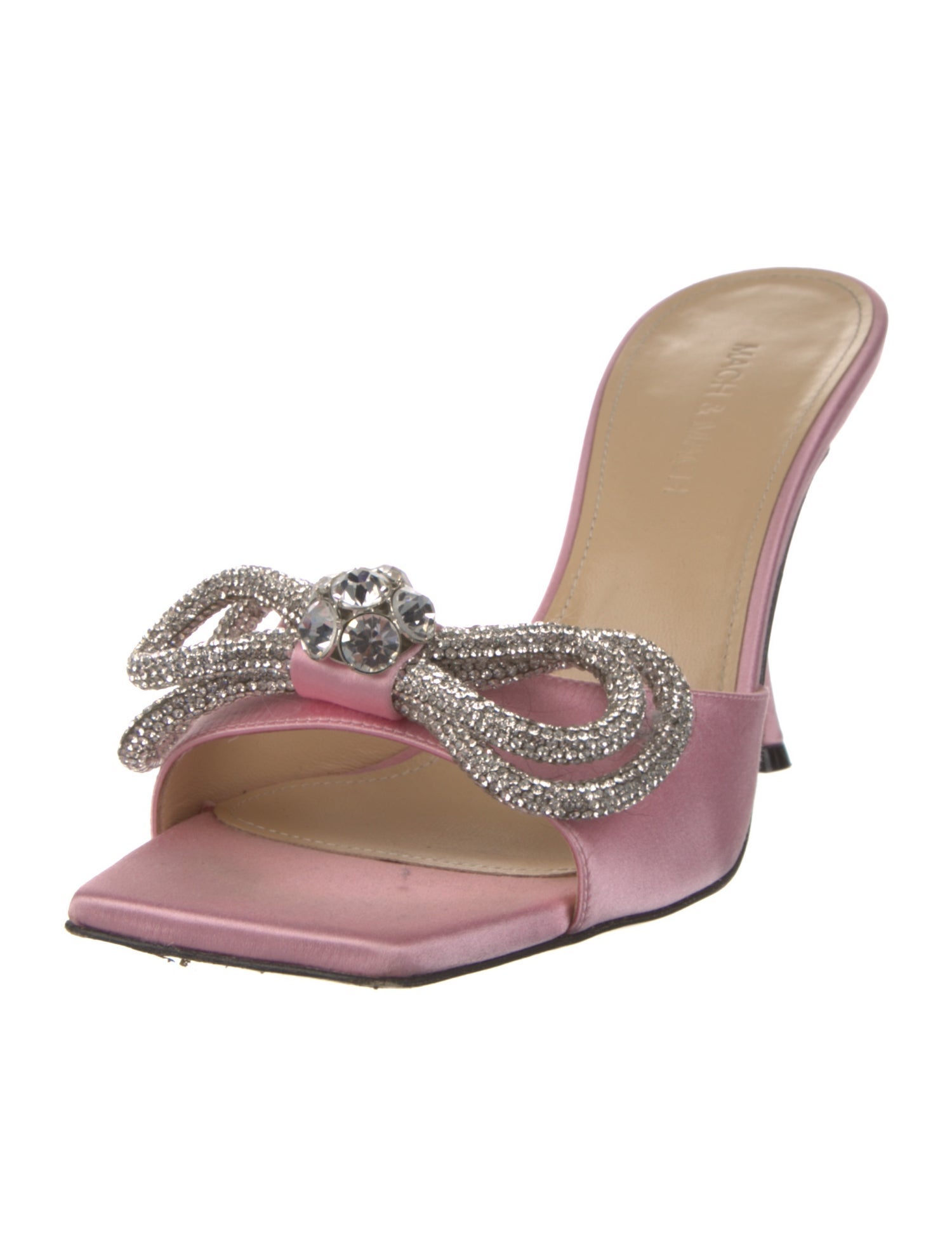 Mach & Mach Satin Bow Accents Slides