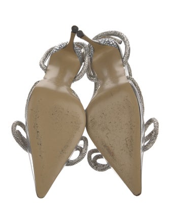 Mach & Mach PVC Crystal Embellishments Slingback Pumps