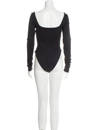 Mach & Mach Square Neckline Long Sleeve Bodysuit