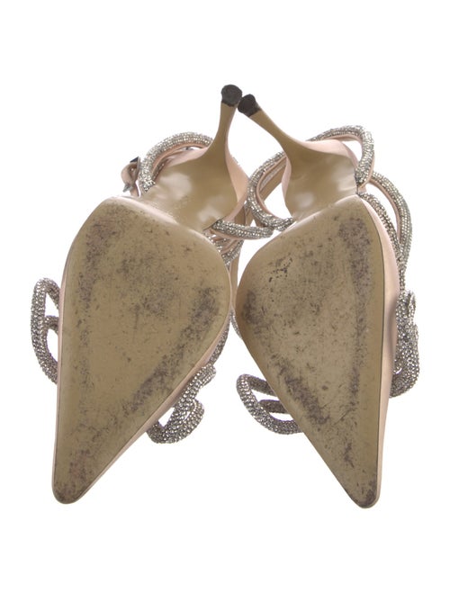 Mach & Mach Satin Crystal Embellishments D'Orsay Pumps