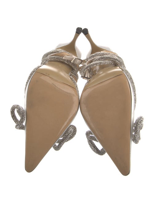 Mach & Mach Satin Crystal Embellishments D'Orsay Pumps