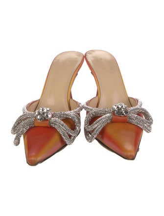 Mach & Mach Leather Bow Accents Mules