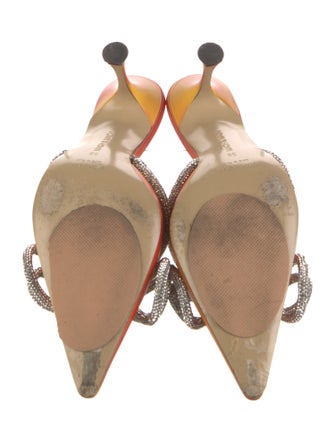 Mach & Mach Leather Bow Accents Mules