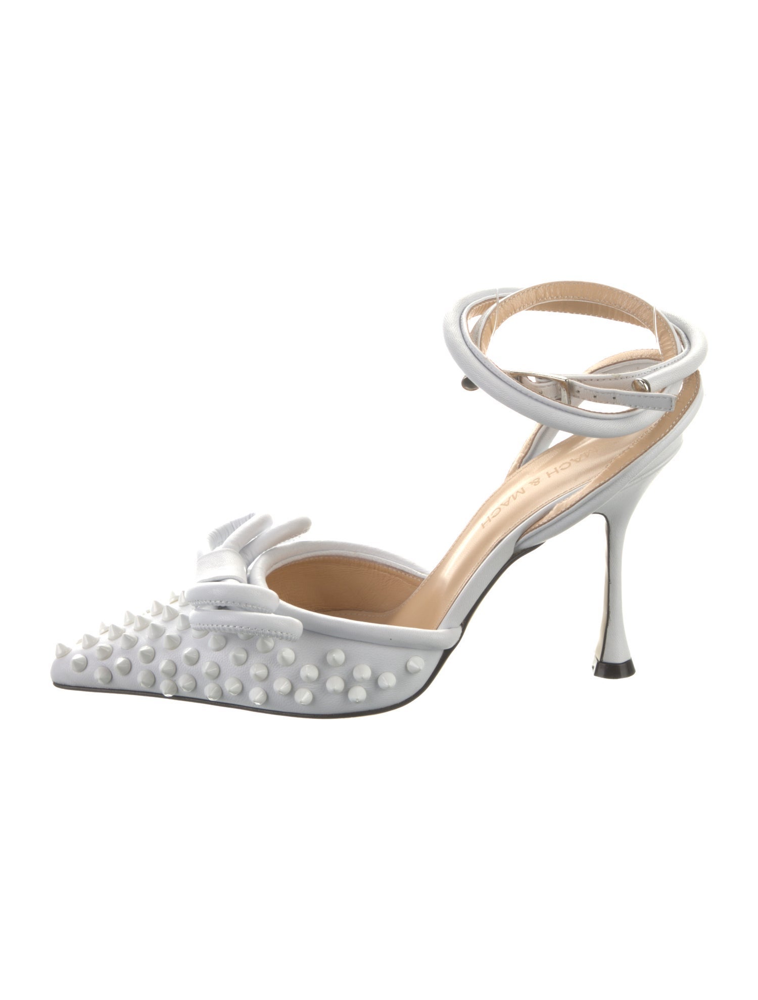 Mach & Mach Leather Bow Accents D'Orsay Pumps