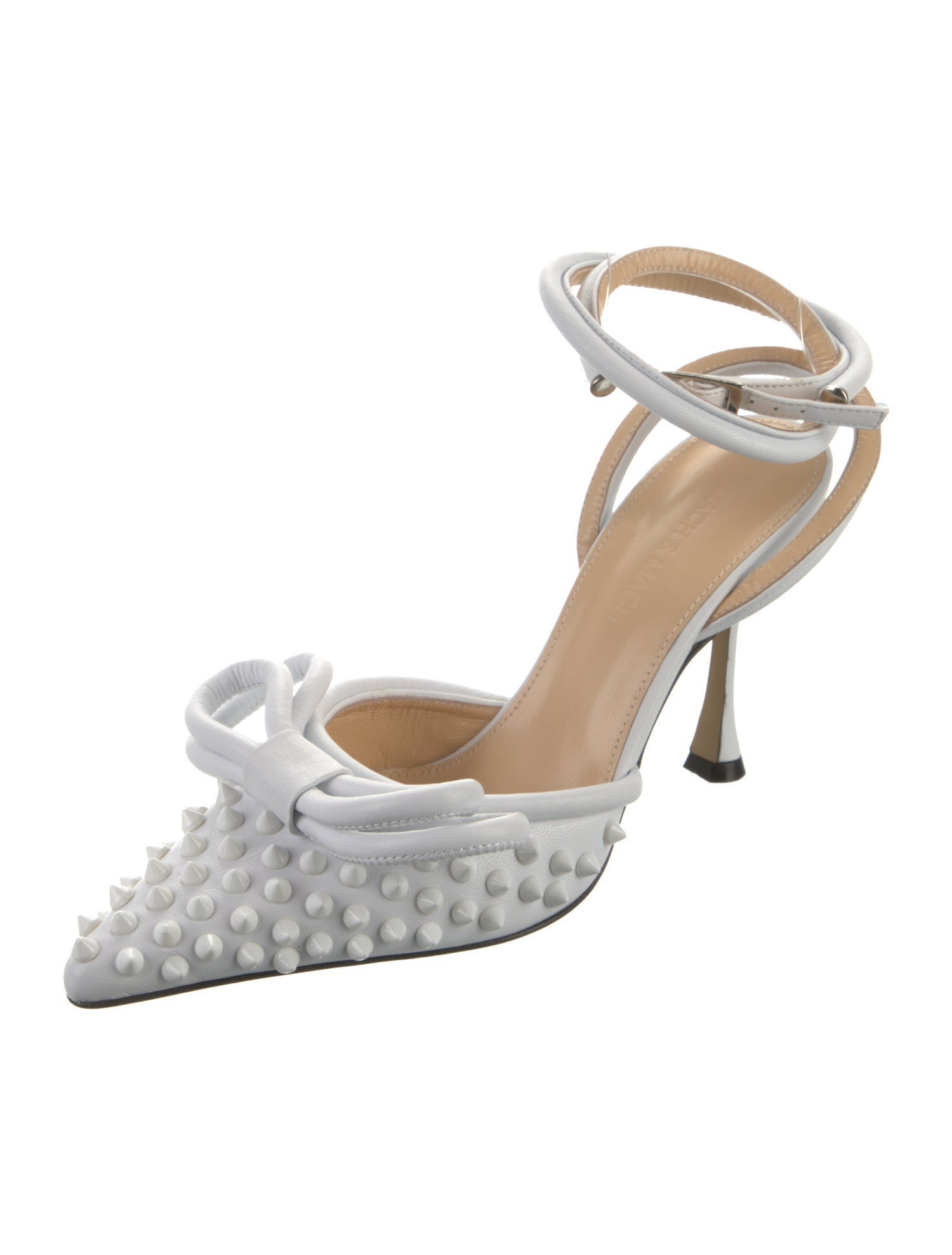 Mach & Mach Leather Bow Accents D'Orsay Pumps