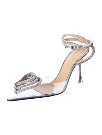 Mach & Mach Leather Crystal Embellishments D'Orsay Pumps